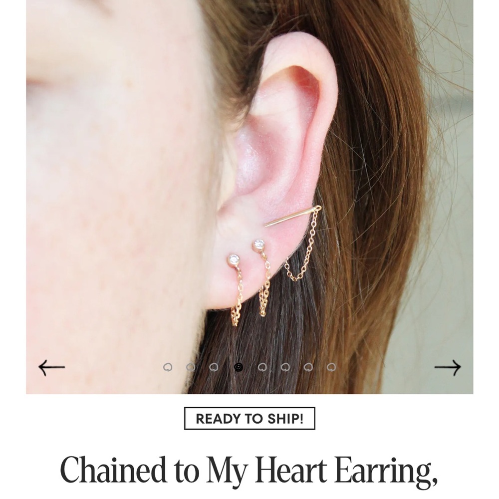 Catbird chained to my heart petite (single earring)